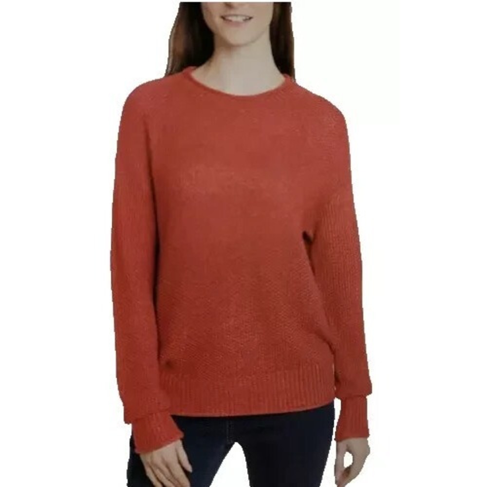 NWT JESSICA SIMPSON WOMEN'S KNIT ROLLED COLLAR, CUFF &HEM SCOOTER RED XL